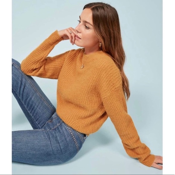 Reformation Finn Alpaca Sweater Mustard 